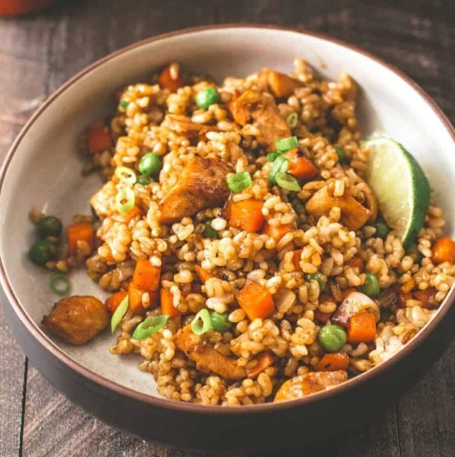 Chef Jeff Jackson's honey garlic chicken fried rice. (KSL TV)...