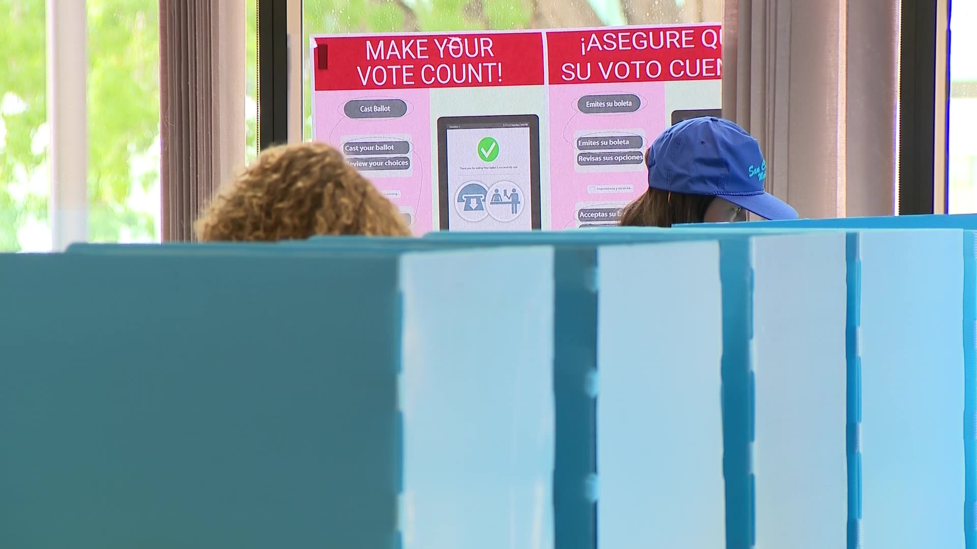 Salt Lake County voters in ballot booths, voting early in the 2024 election....