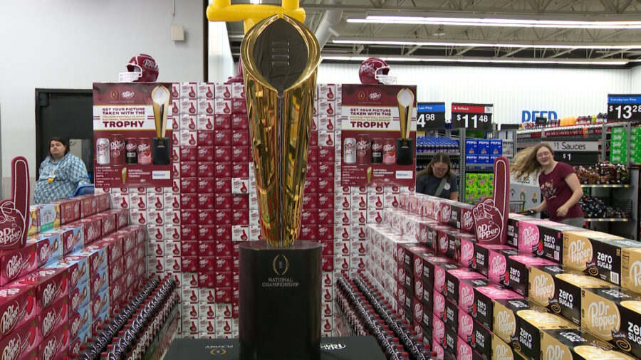 The College Football Playoff National Championship Trophy was on display at two Walmart stores in U...